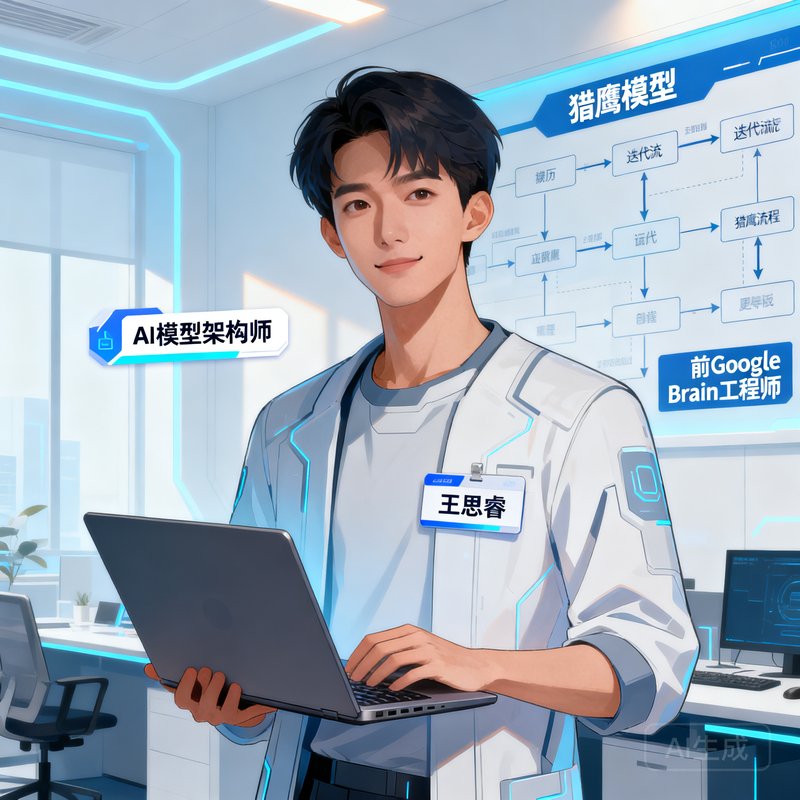王思睿，AI模型架构师，前Google Brain工程师，负责猎鹰模型迭代